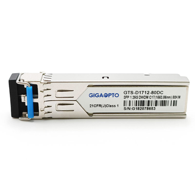 дуплекс LC DOM SMF модуля приемопередатчика 1.25Gbps SFP 80km C17~C61 1000BASE-DWDM 100GHz