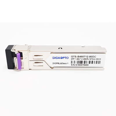 1.25G BiDi SFP 1000BASE-BX TX1490nm/RX1570nm 80km SMF DOM LC Модуль приемника