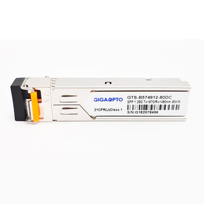 1000BASE-BX 1.25G BiDi SFP Модуль приемника TX1570nm/RX1490nm 80 км LC SMF DOM
