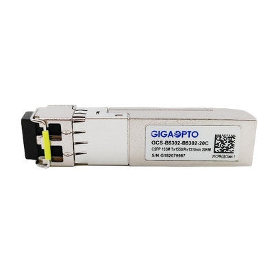 DOM приемопередатчика TX1550nm RX1310nm LC 20km SFP компакта 100Mbps двойные двухнаправленные оптически