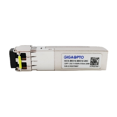 Волокно двойного модуля приемопередатчика LX TX1550nm RX1310nm SMF 20km Sfp 1.25G BIDI CSFP одиночное