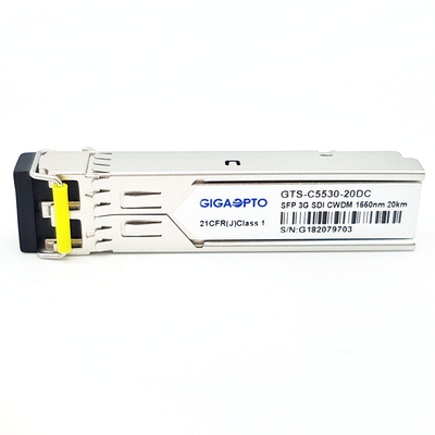 модуль 1270~1610nm приемопередатчика 3G SDI HD видео- CWDM SFP направляет pin-Вне DOM MSA 20KM LC